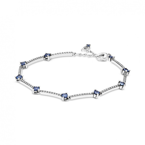 Pandora - Bracelet argent Barres Pavé cristaux Bleu Pandora Timeless - Les Bijoux Pandora