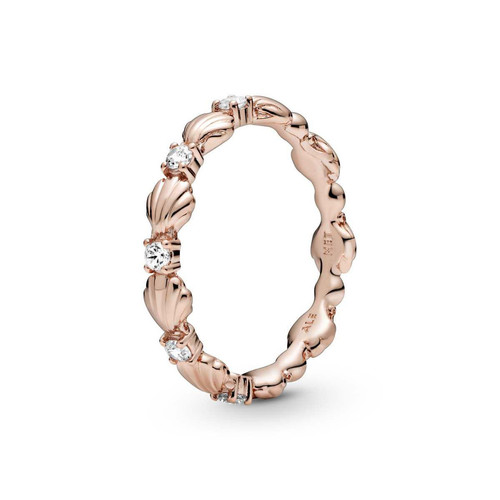Pandora - Anneau Coquillage Scintillant Métal doré à l'or rose fin 585/1000 Pandora Places - Bijoux de marque