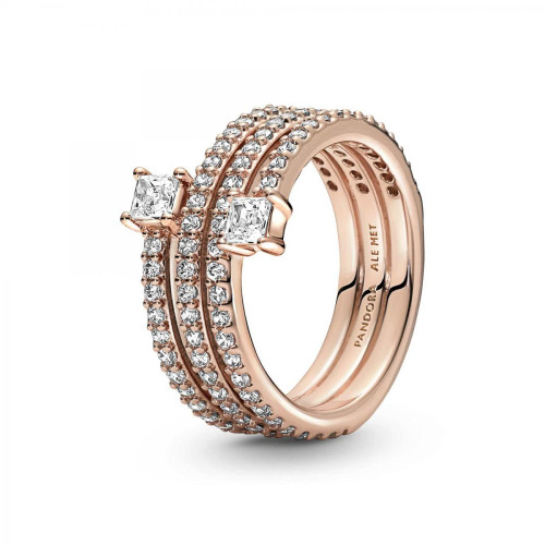 Pandora - Bague rose gold Triple Spirale Pandora Timeless - Promo French Days : bijoux charms -20% à -30%