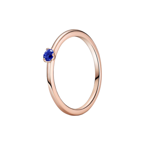 Pandora - Bague Solitaire Bleue nuit Métal doré à l'or rose fin 585/1000 Pandora Timeless - Bijoux turquoise de marque