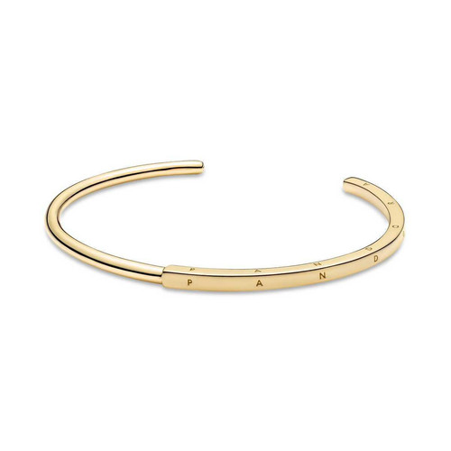Pandora - Bracelet Métal doré à l'or fin 585/1000 Jonc I-D Pandora Signature - Bijoux de marque