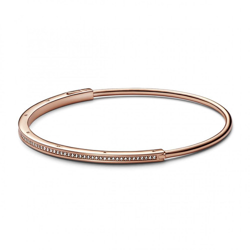 Pandora - Bracelet en Métal doré à l'or rose fin 585/1000 pour Femme Pandora Signature  - Bijoux or rose