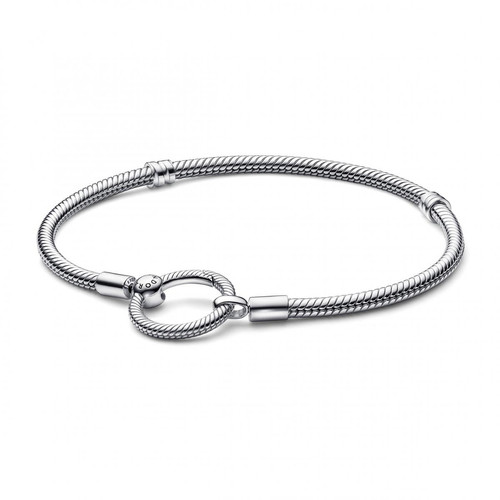 Pandora - Bracelet Maille Serpent avec Fermoir O Pandora Moments Argenté - Bijoux argent de marque