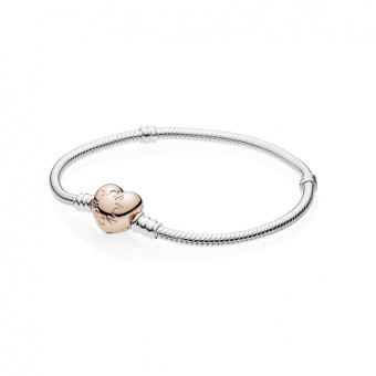 Pandora - Bracelet Moments Argent Coeur Femme - Bijoux or rose