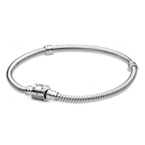 Pandora - Bracelet Maille Serpent Fermoir Barillet Pandora Moments Argent 925/1000ᵉ - Bijoux de marque
