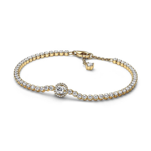 Pandora - Bracelet Pandora Doré - Rivière Halo Scintillant  - Idees cadeaux noel bijoux charms
