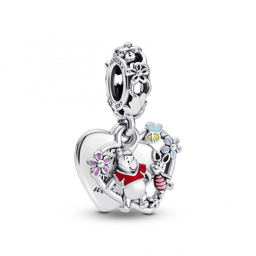 Pandora - Charm Pendant Double Disney Winnie l’Ourson et Porcinet Multicolore - Pandora pas cher