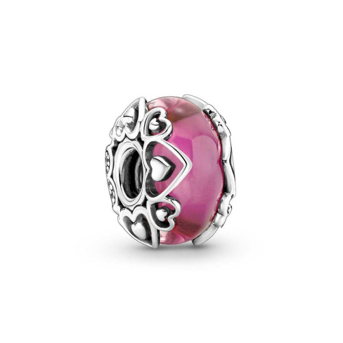 Pandora - Charm Murano Rose Déclaration d’Amour Rose - Pandora Moments - Bijoux charms rose