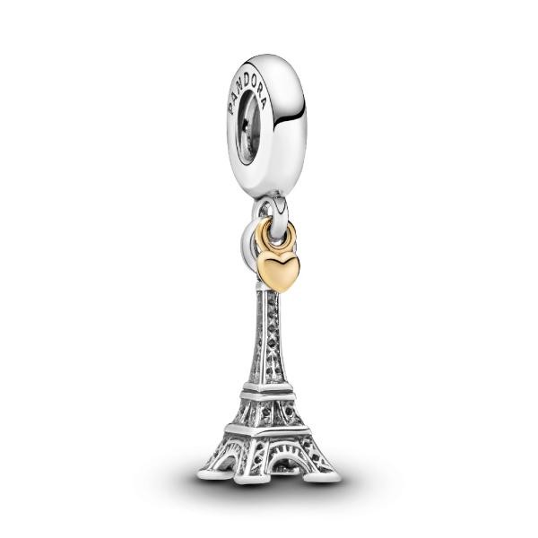 Pandora Charm Pendant Tour Eiffel Paris et Cœur Pandora Moments Argent 925/1000ᵉ 791302