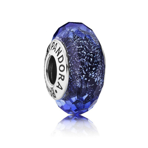 Charm Verre de Murano Bleu Facetté Pandora Moments Argent 925/1000ᵉ