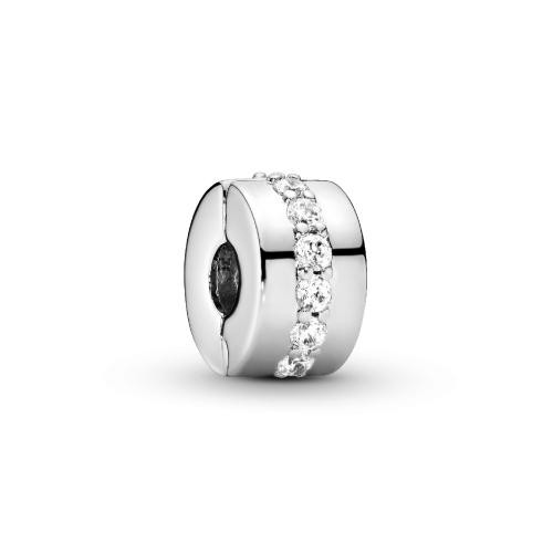 Pandora - Charm Clip Rangée Scintillante Incolore Pandora Moments Argent 925/1000ᵉ - Charms et perles
