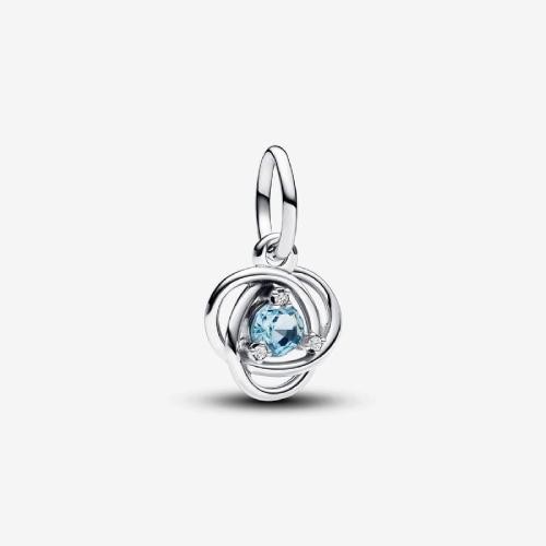 Pandora Charm argent sterling avec cristal bleu aqua de mer et zircone transparente femme Pandora Moments 793125C03