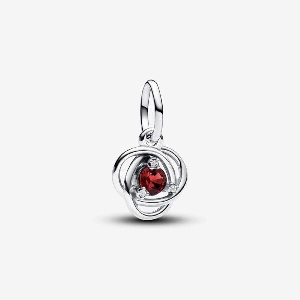 Pandora Charm argent sterling avec véritable cristal rouge et zircone transparent femme Pandora Moments  793125C07