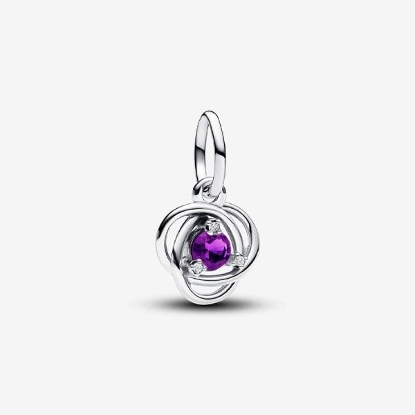 Pandora Charm argent sterling avec cristal violet raisin doux et zircone transparente femme Pandora Moments 793125C02