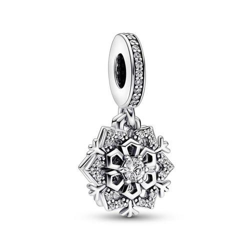 Pandora - Charm Pendant Double Flocon de Neige Scintillant - Idees cadeaux noel bijoux charms