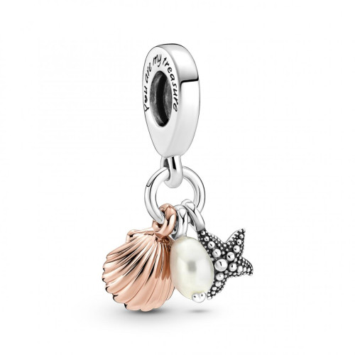 Pandora - Charm Pendant Triple Perle de Culture d’Eau Douce, Étoile de Mer et Coquillage - Pandora - Charms en argent
