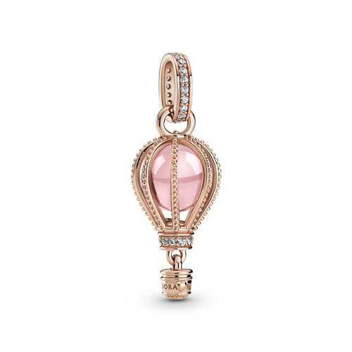 Pandora - Charm Pendant Métal doré à l'or rose fin 585/1000 Montgolfière Rose Pandora Places - Bijoux pandora multicolore
