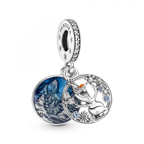 Pandora - Charm double pendant Disney x Pandora Olaf de La Reine des Neiges - Bijoux charms multicolore