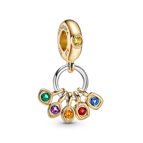 Pandora - Charm pendant doré Marvel x Pandora Infinity Gems - Bijoux charms multicolore