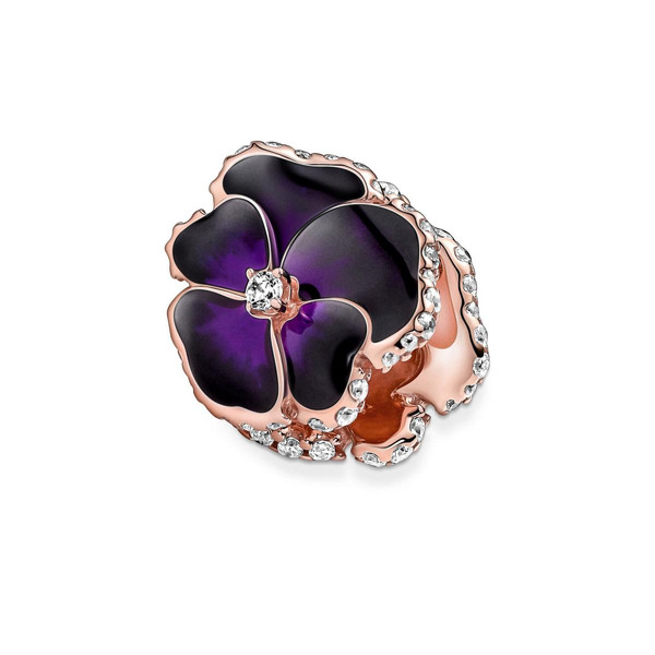 Pandora Charm rose gold Pandora Moments fleur violette & strass 780777C01
