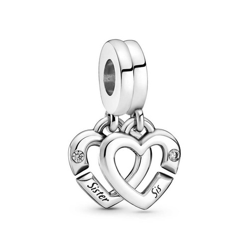 Pandora - Charm Pendant argent Séparable Cœurs de Sœurs Pandora Moments - Pandora charms et perles
