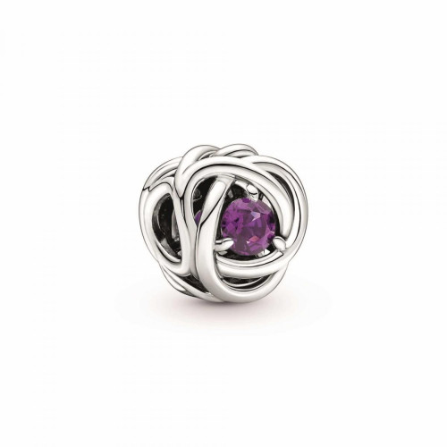 Pandora - Charm argent Pandora moments Rose  Ajourée & cristaux violet - Charms pandora violet