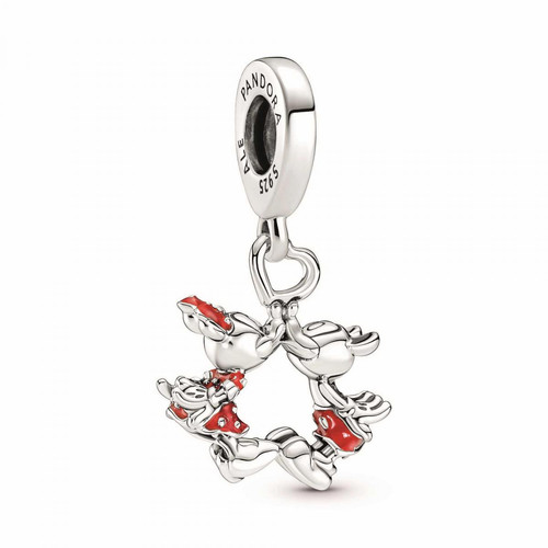 Pandora - Charm pendant argent Disney x Pandora baiser Mickey & Minnie - Charms et bijoux saint valentin