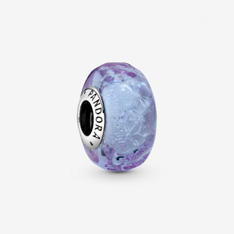 Pandora - Charm Lavande en verre de Murano ondulé Pandora Moments Argent 925/1000ᵉ - Charms pandora violet