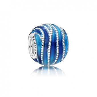 Pandora - Charm Volutes Bleues - Bjoux charms turquoise