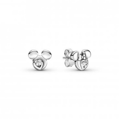 Clous d’Oreilles argent Portrait de Mickey et Minnie Disney x Pandora