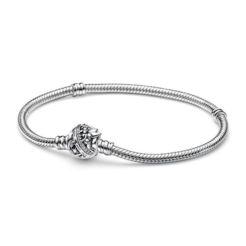 Pandora - Bracelet Disney Maille Serpent Fermoir Fée Clochette argenté - Pandora Moments - Charms pandora amour