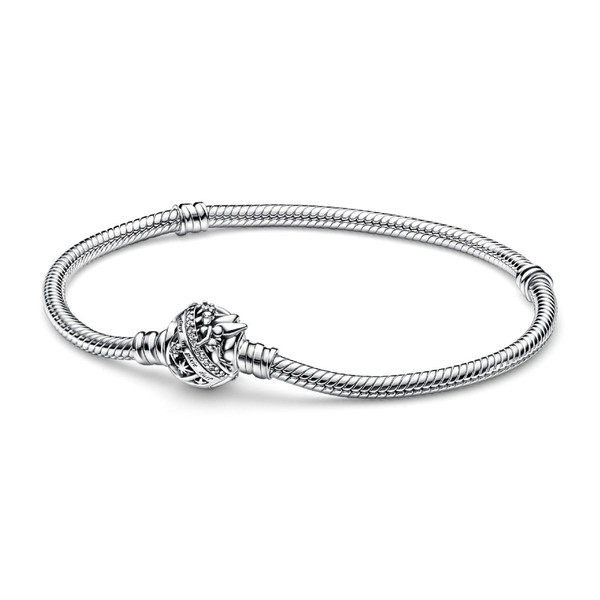 Pandora Bracelet Disney Maille Serpent Fermoir Fée Clochette argenté - Pandora Moments 592548C01-16