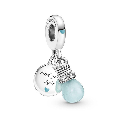 Pandora - Double Charm Pendant Ampoule Luminescente Bleu - Pandora - Charms et perles