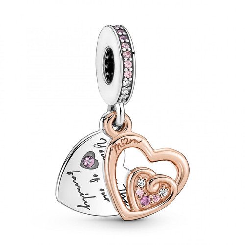 Pandora - Double Charm Pendant Cœurs de l’Infini Entremêlés Rose - Pandora Moments - Selection love