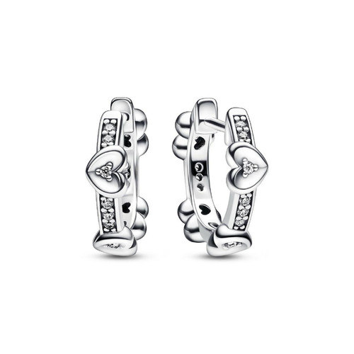 Pandora - Boucles d'oreilles Créoles Cœurs Lumineux Scintillants - Pandora  - Bijoux de marque saint valentin