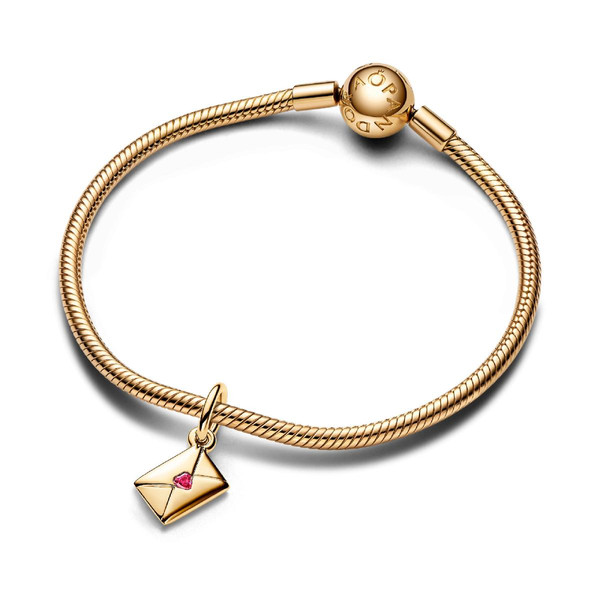 Pandora Charm Pendant Enveloppe Lettre d’Amour Métal doré à l'or fin 585/1000 762606C01