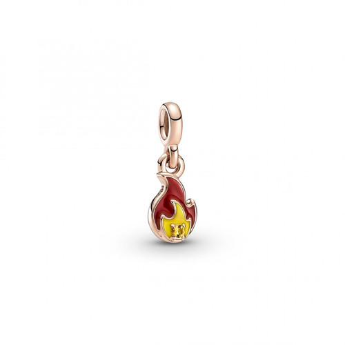 Pandora - Mini dangle Métal doré à l'or rose fin 585/1000 Flamme Pandora ME - Bijoux charms multicolore