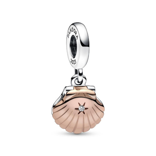 Pandora - Charm Pendant Coquillage et Perle de Culture d’Eau Douce Traitée doré rose -  My Pandora 2023 - Charms et perles