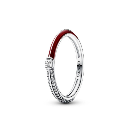 Pandora - Bague Anneau Double Rouge et Pavé bicolore - Pandora ME - Charms et bijoux saint valentin