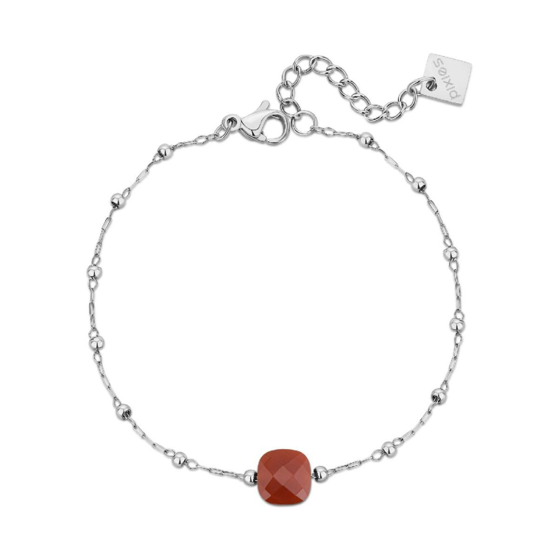 bracelet femme pixies bijoux - pbs0039-2car acier rouge