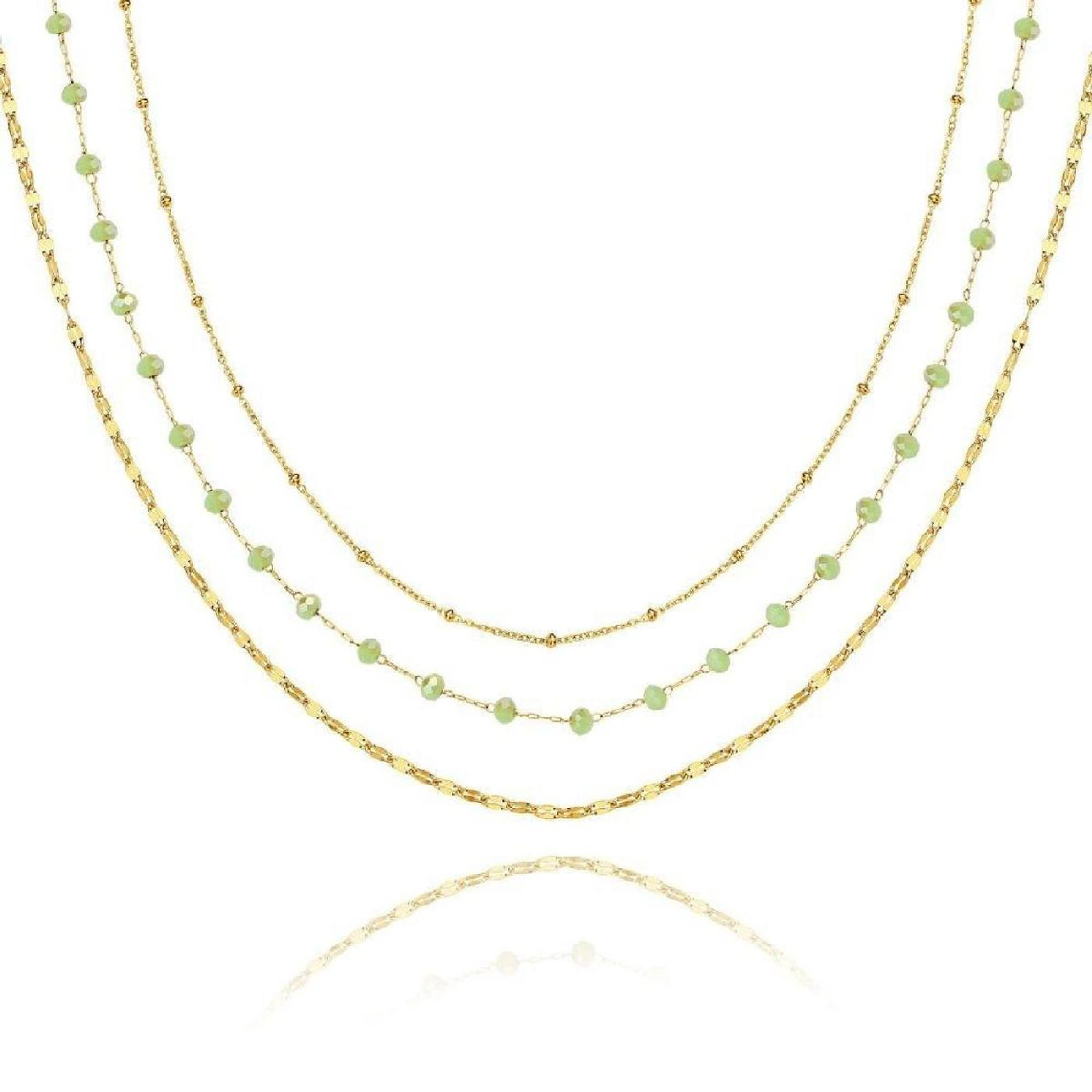 collier femme pixies bijoux - pnm0008-1gre acier vert