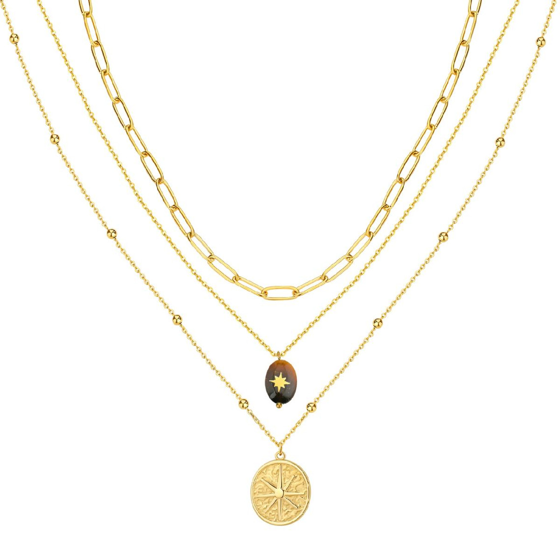 collier femme pixies bijoux - pnm0016-1tgr acier brun
