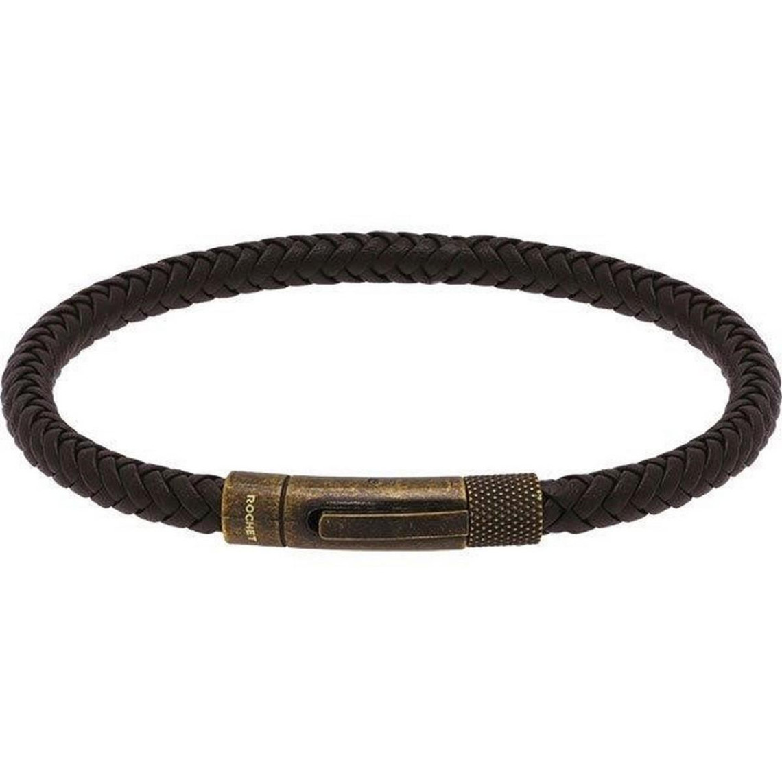 Bracelet homme magnum rochet acier argenté et polyurethane noir - bracelets- homme - edora