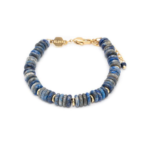 Sloya - Bracelet Blima en pierres Lapis-lazuli - Bijoux turquoise de marque