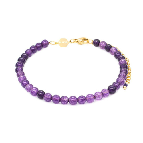 Sloya - Bracelet Femme Sloya Serena en pierres Améthyste - Bijoux de marque violet