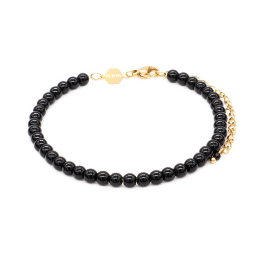 Sloya - Bracelet Femme Sloya Serena en pierres Hématite - Bijoux noir de marque