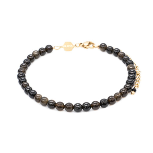 Sloya - Bracelet Femme Sloya Serena en pierres Obsidienne - Bijoux noir de marque