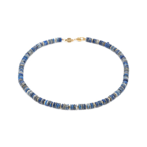 Sloya - Collier Blima en pierres Lapis-lazuli - Bijoux acier de marque