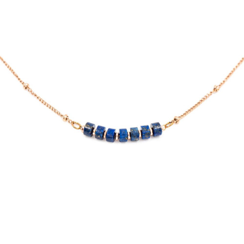 Sloya - Collier Femme Sloya Piana en pierres Lapis-lazuli - Bijoux acier de marque