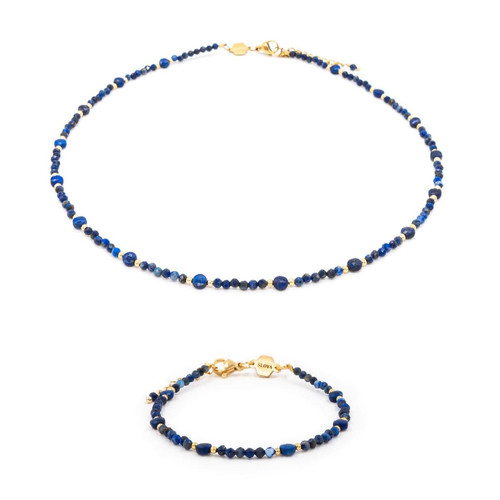 Sloya - Parure femme Sloya Paloma en pierres Lapis-lazuli - Promo bijoux charms 20 a 30
